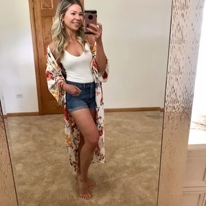 Floral kimono duster